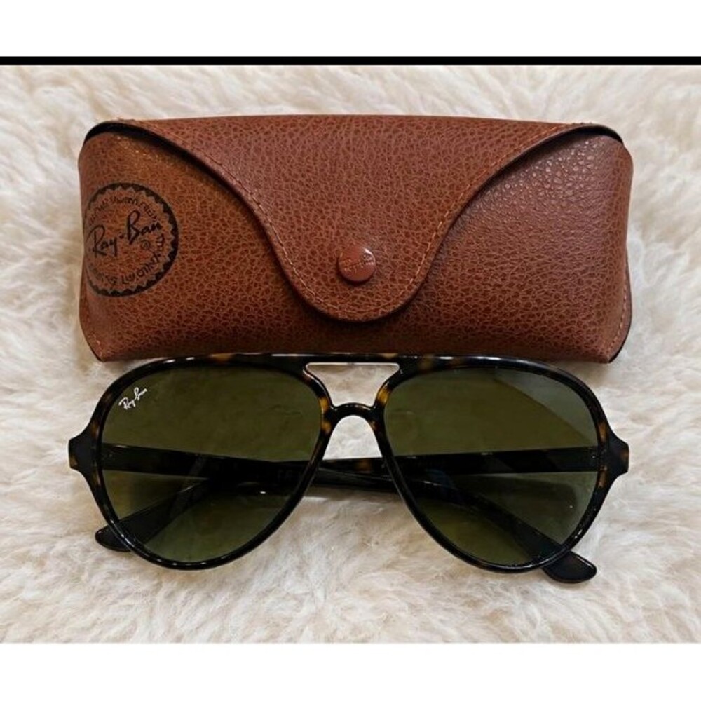 Ray-Ban cats 5000 RB4125 classic Aviator Sunglasses tortoise shell Gradient case